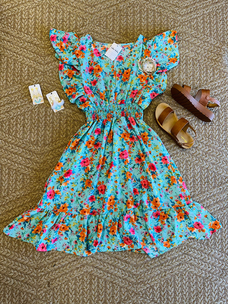Mint Floral Spring Dress
