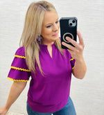 Purple Gameday Ric Rac Top