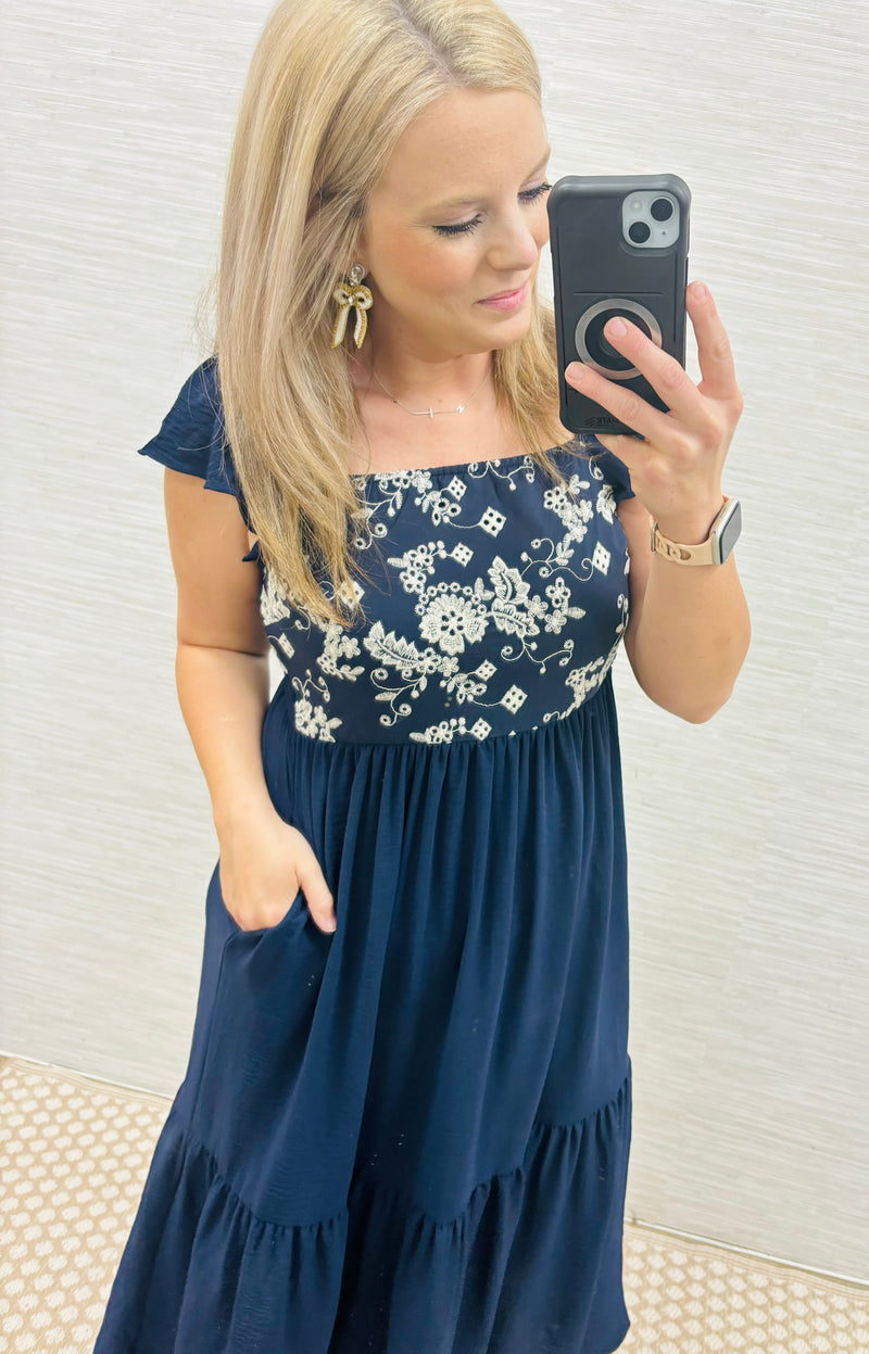 Navy Days Maxi Dress