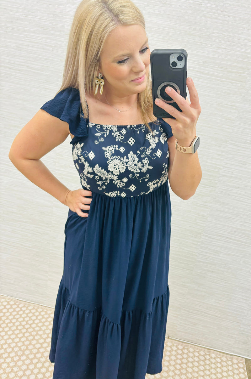 Navy Days Maxi Dress