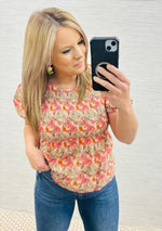 Smocked Floral Blouse