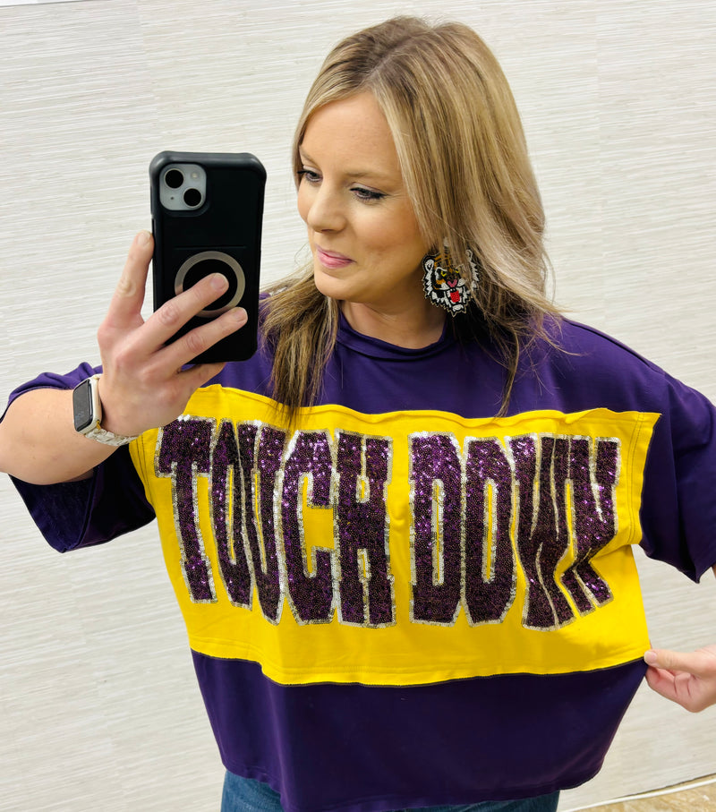 Purple/Gold End Zone Top