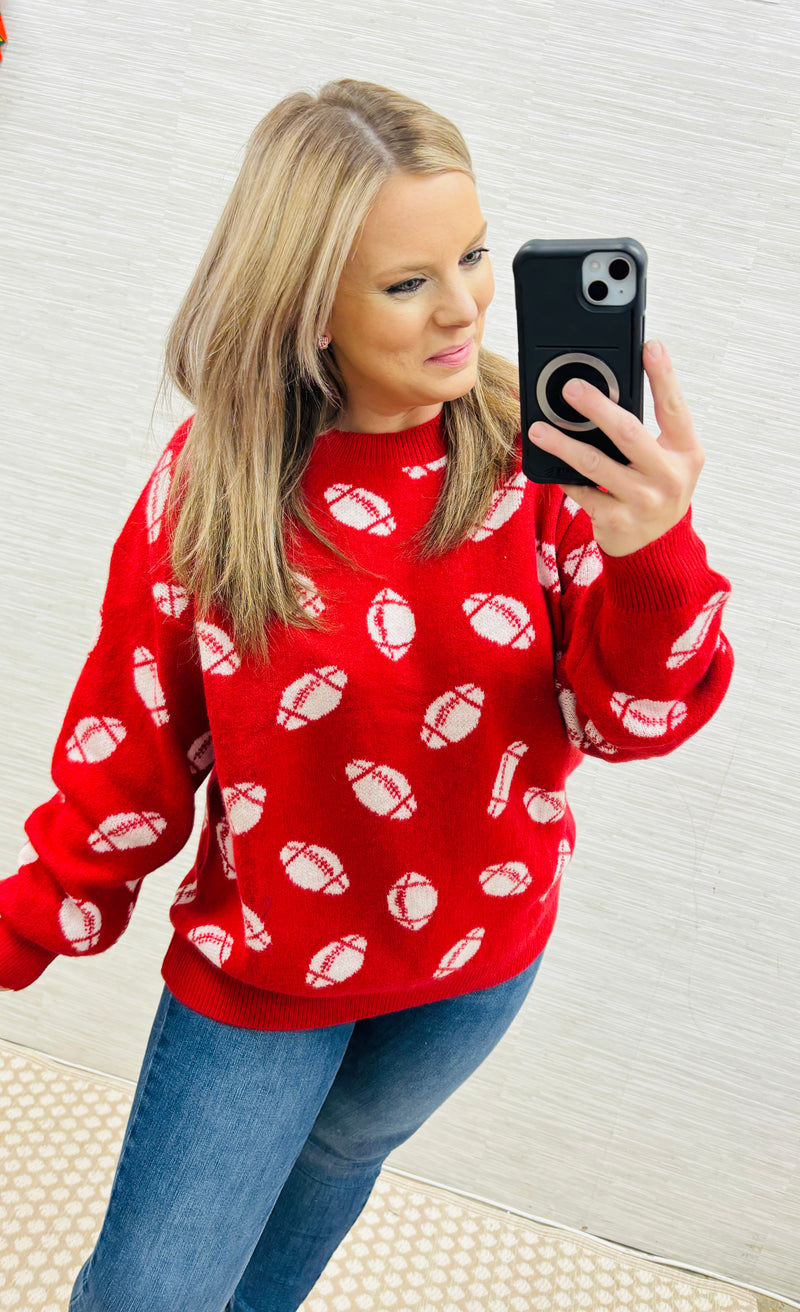 Red/White Football Sweater