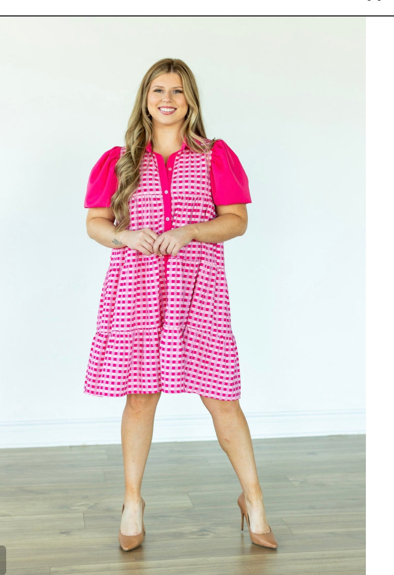 Preorder Pink Gingham Dress