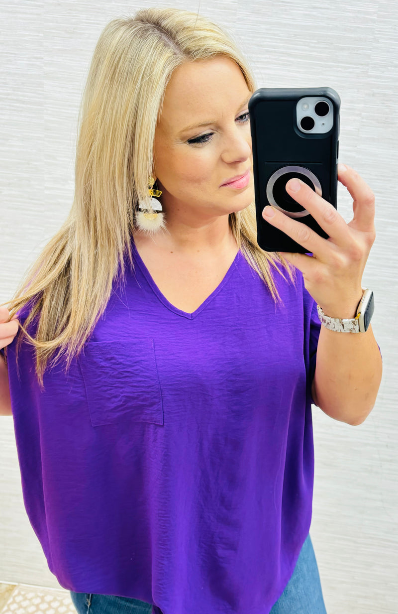 Jodie Purple Basic Blouse