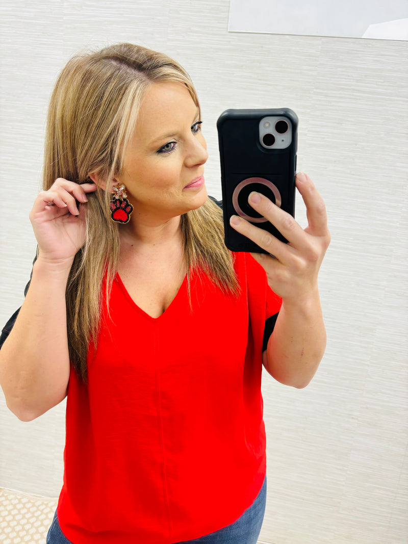 Red/Black Blouse