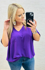 Jodie Purple Basic Blouse