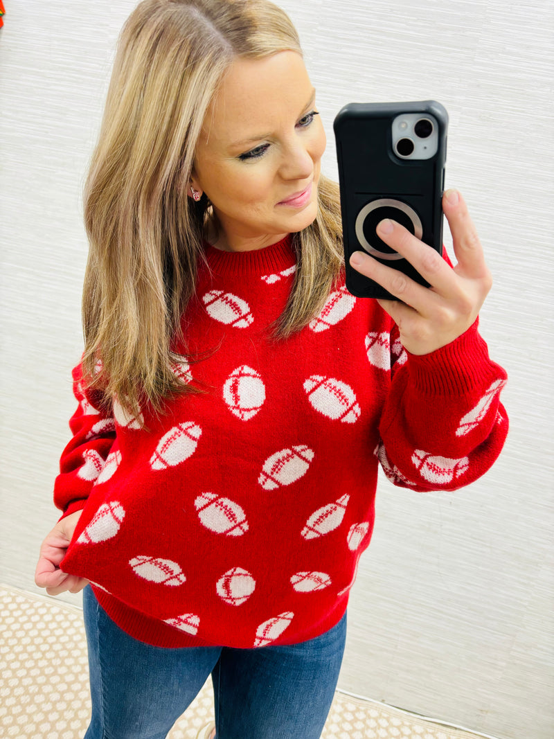 Red/White Football Sweater