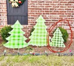 Large Gingham Christmas Tree Garden Stakes