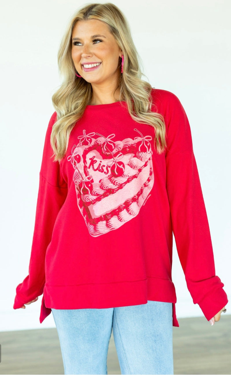 Preorder Kiss Cake Microfleece Sweatshirt