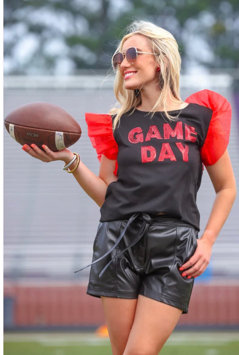 Red/Black Game Day Top