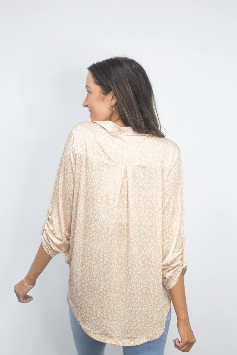 Gemma Tan Leopard Blouse