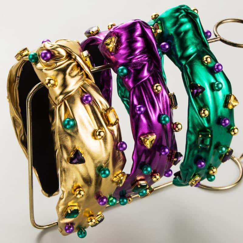 Metallic Mardi Gras Headbands