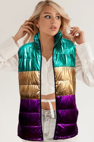 Mardi Gras Metallic Vest