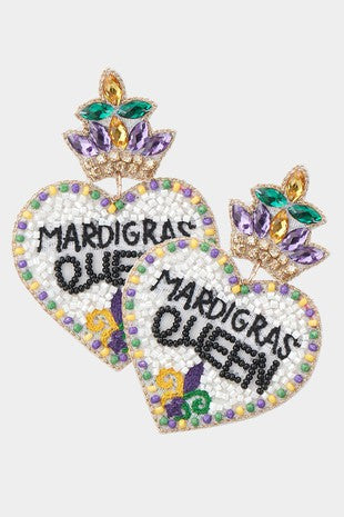 Pre Order Mardi Gras Queen Earrings