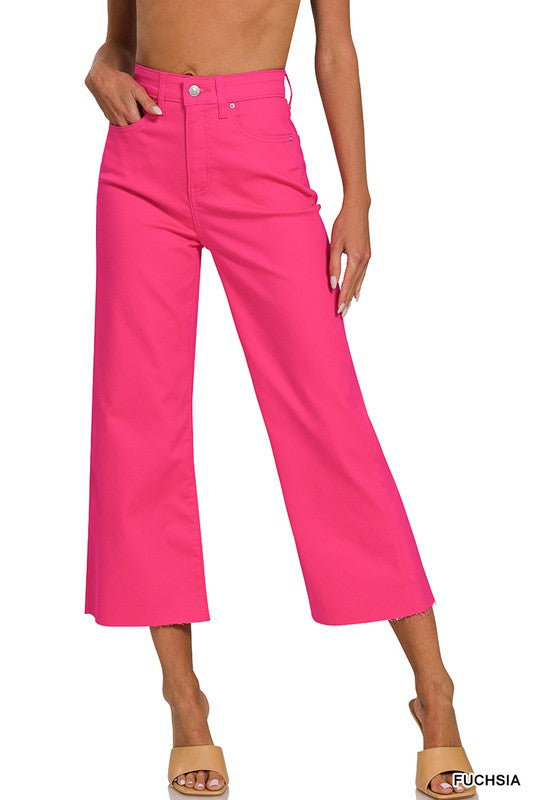 Hot Pink Cropped Flare