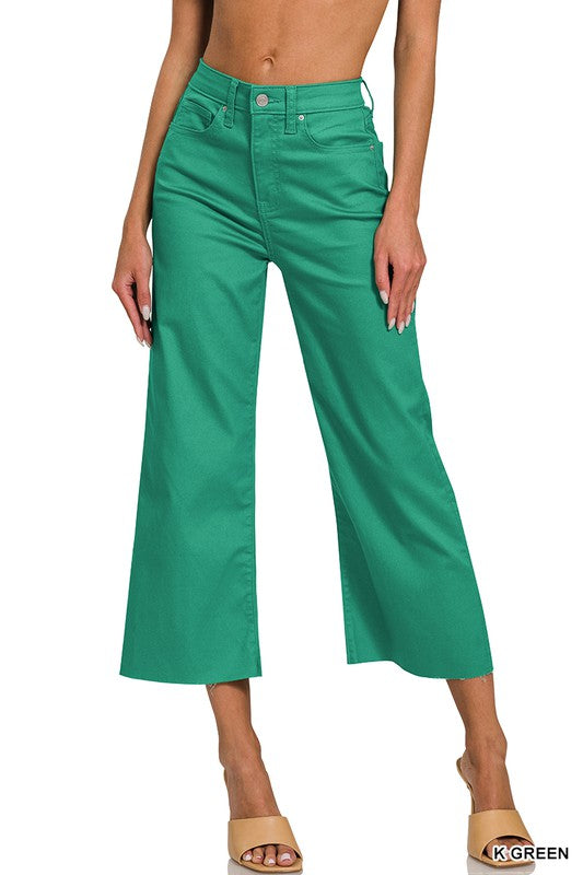 Kelly Green Cropped Flare