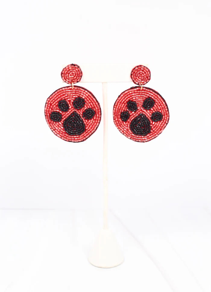 Red/Black Paw Pride Earrings