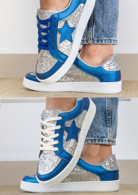 Blue / Silver Sneakers