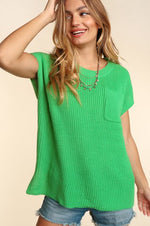 Kelly Green Oversized Ribber Sweater Top