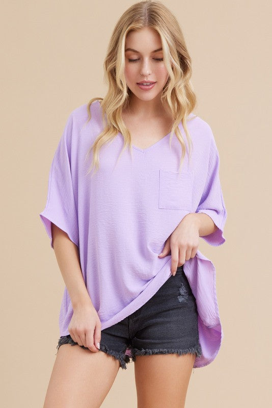 V Neck Basic - Lilac