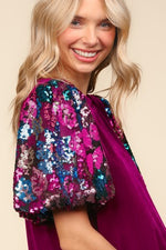 Taylor Sequin Sleeves Blouse