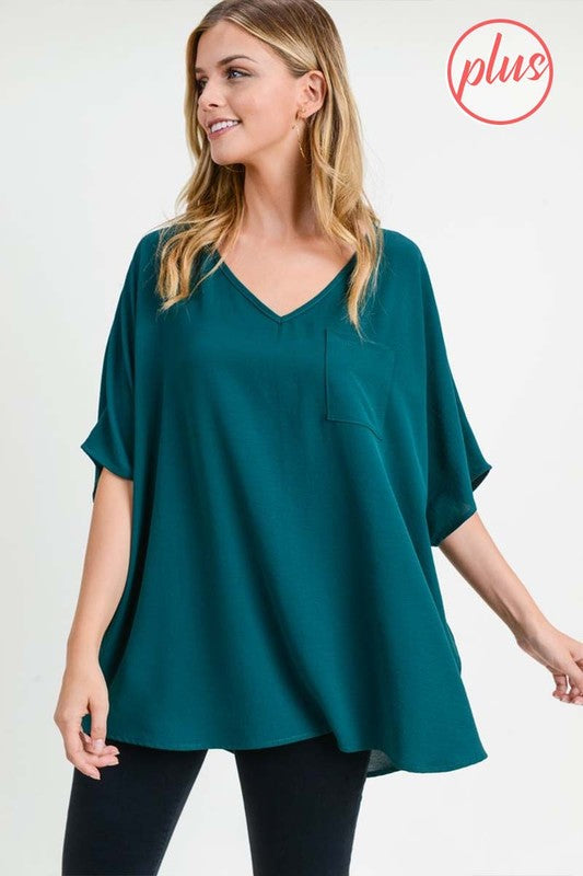 Jodie Hunter Green Basic Blouse