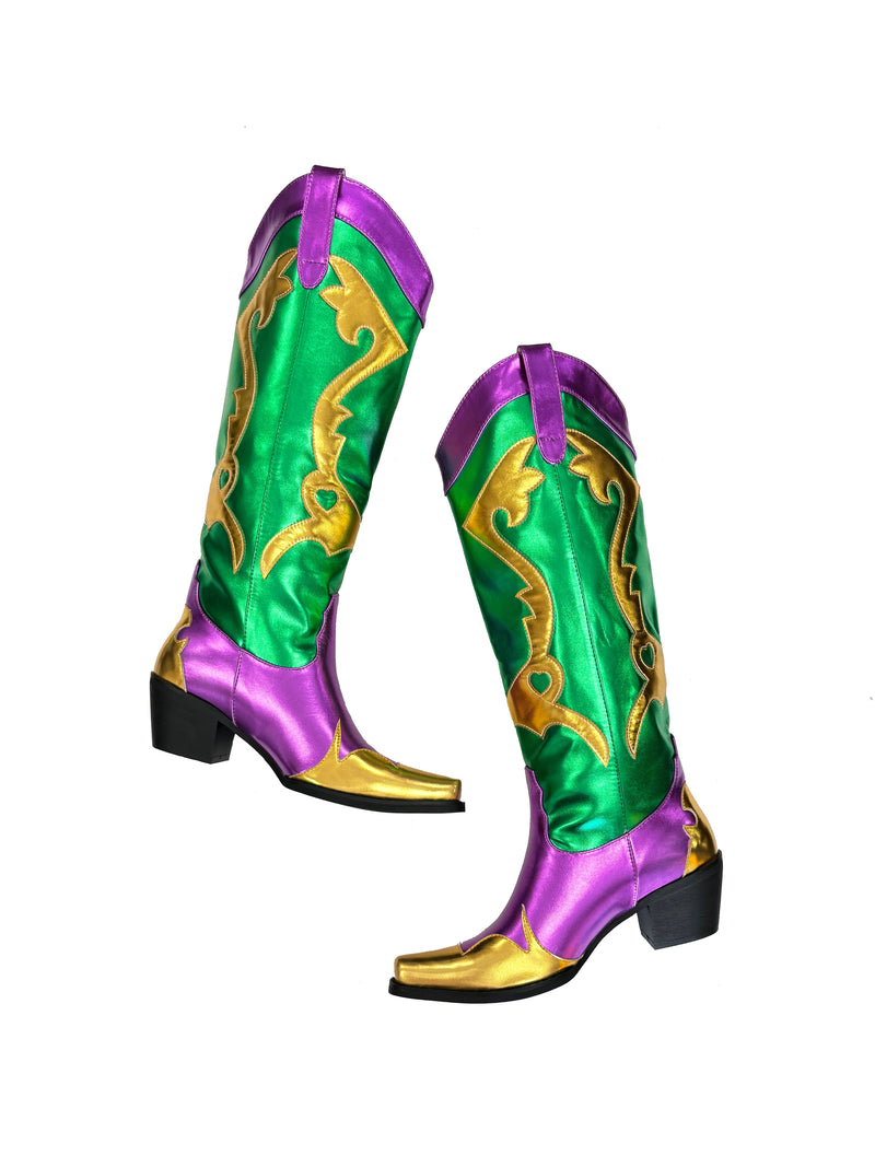 Metallic Cowboy Boots - Adult