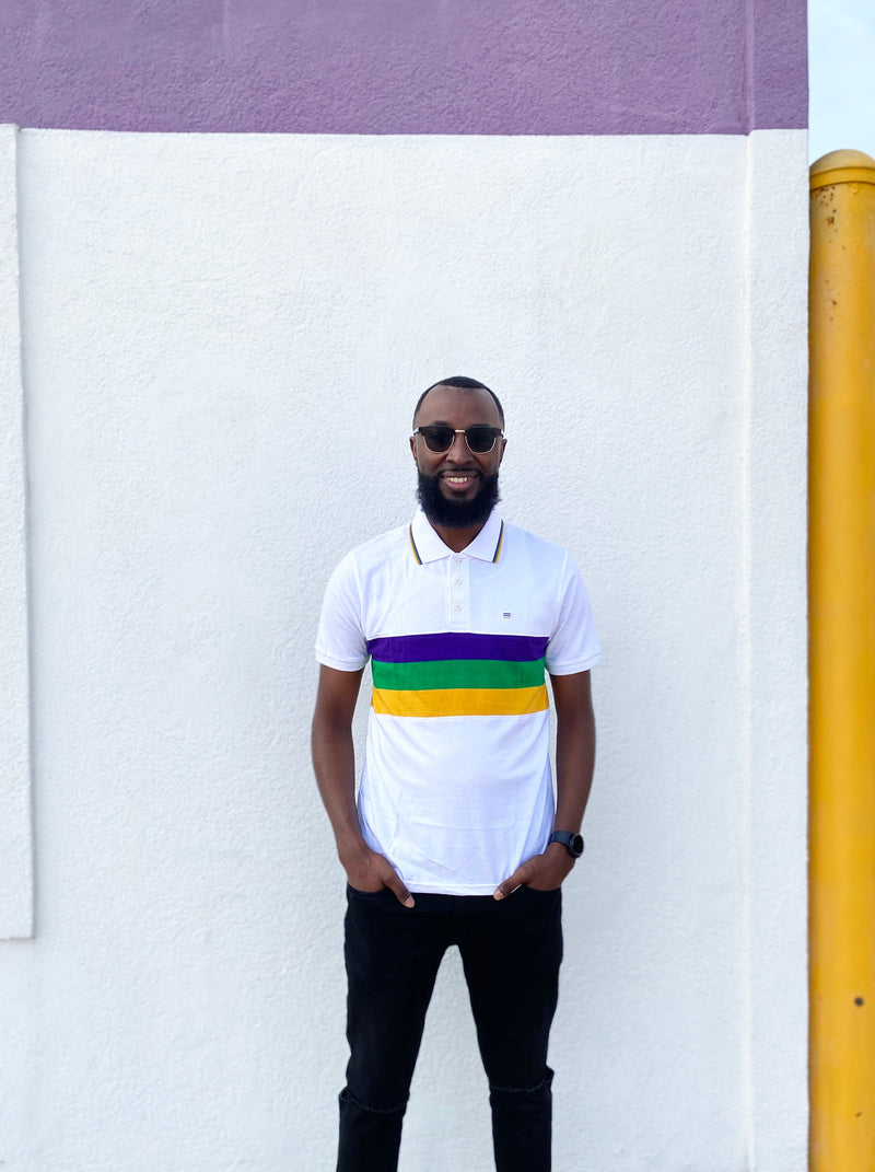 White Chest Stripe Adult Short Sleeve