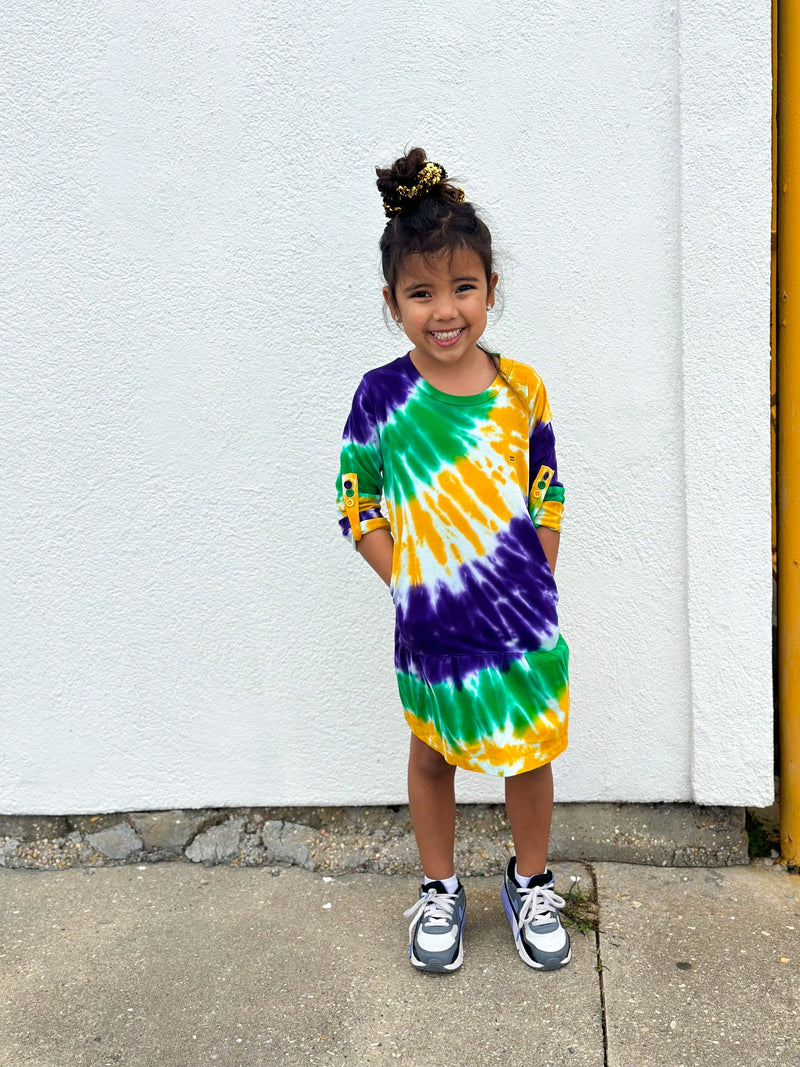 Tie Dye Wave Youth Dress