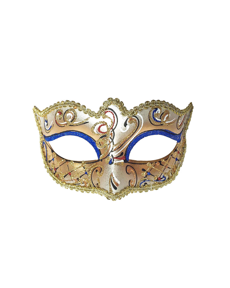 Victorian Eyelet Swirl Mask In Gold And Silver
