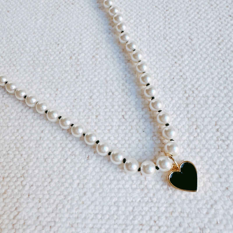 Silky Thread Heart Charm Necklace