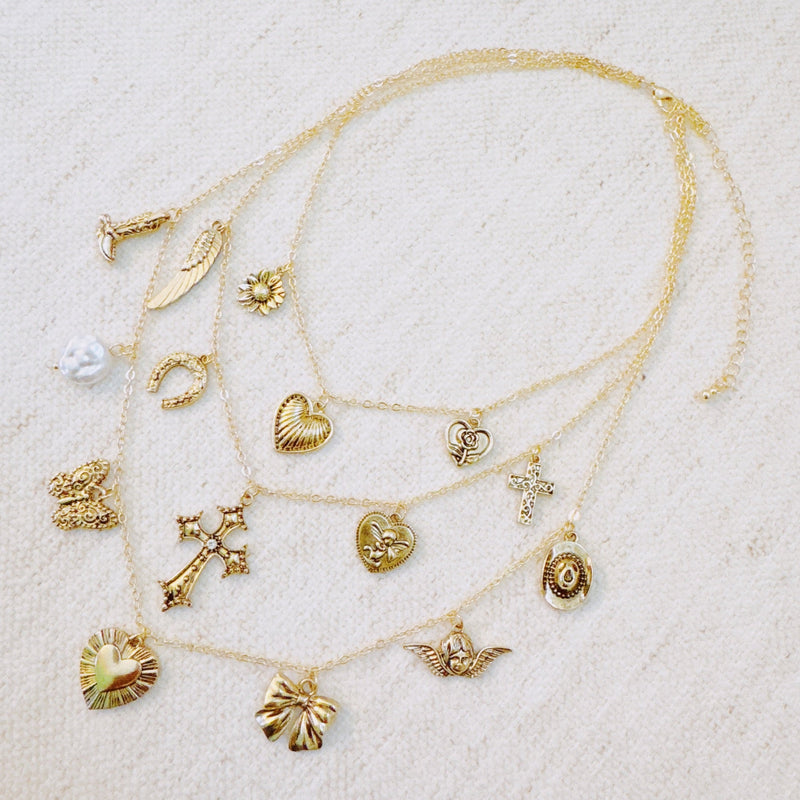 Vintage Charm Triple Layered Necklace