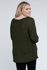 Plus Size Crew Neck Knit Sweater