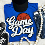 Basketball White Game Day Chenille Patch Everyday Tee