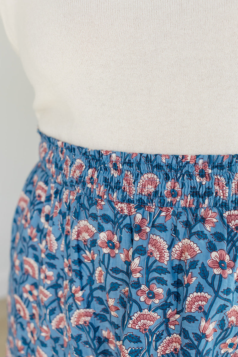 The Melissa Skirt in Indigo Bloom