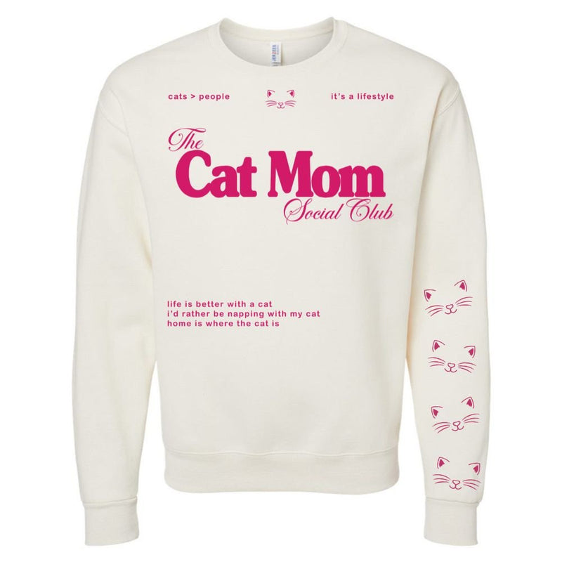 ‘Cat Mom Social Club' Crewneck Sweatshirt