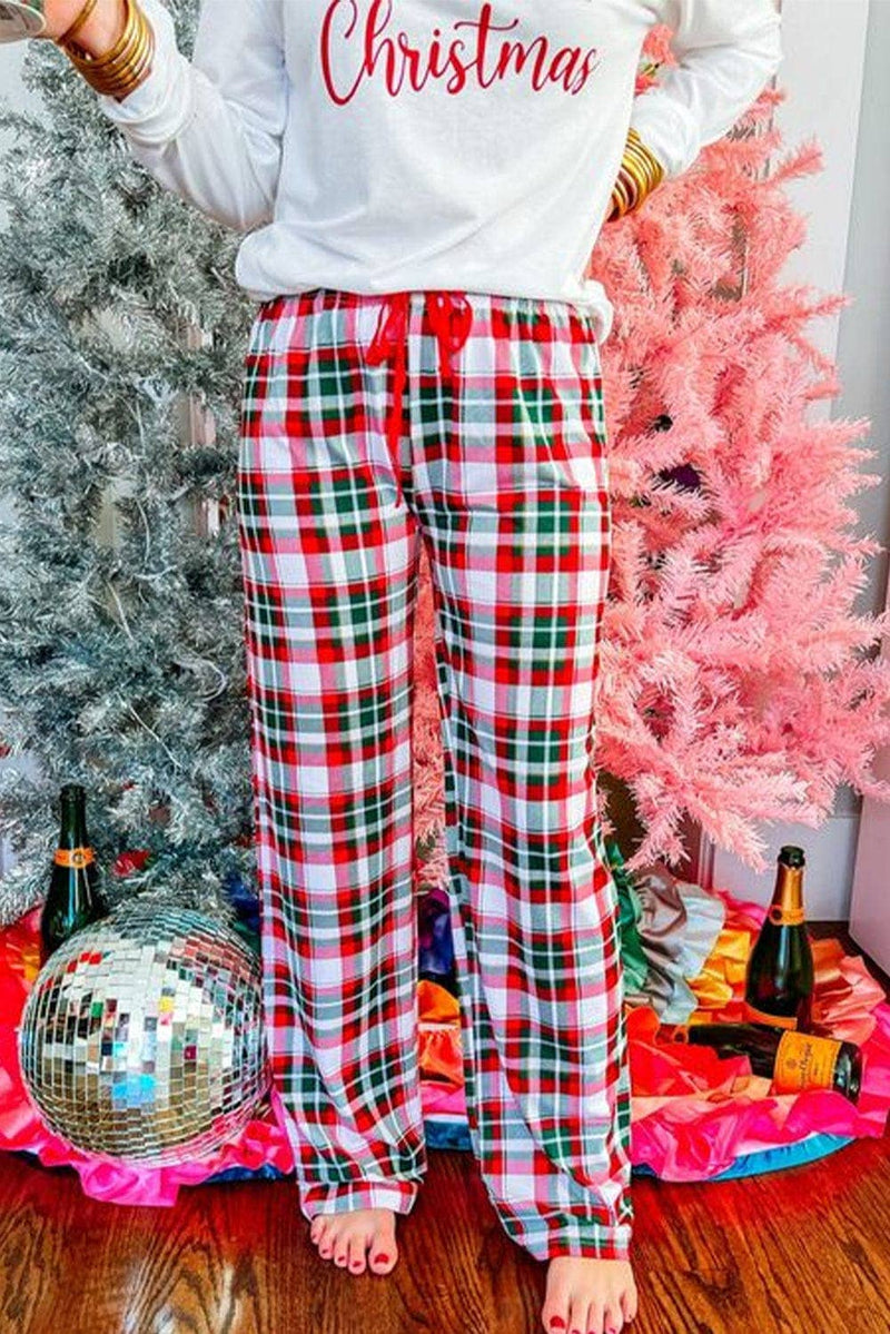 Merry Christmas Plaid Pajama Set