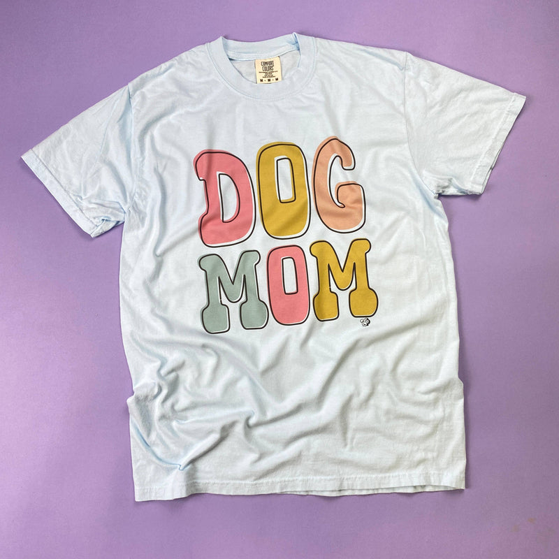 Retro Colorful Dog Mom Tee
