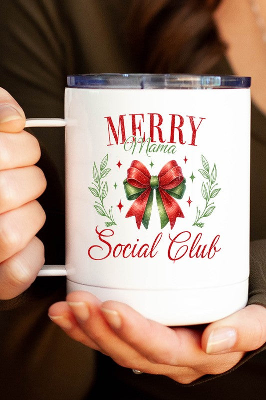 Christmas Merry Mama Social Club Travel Cup