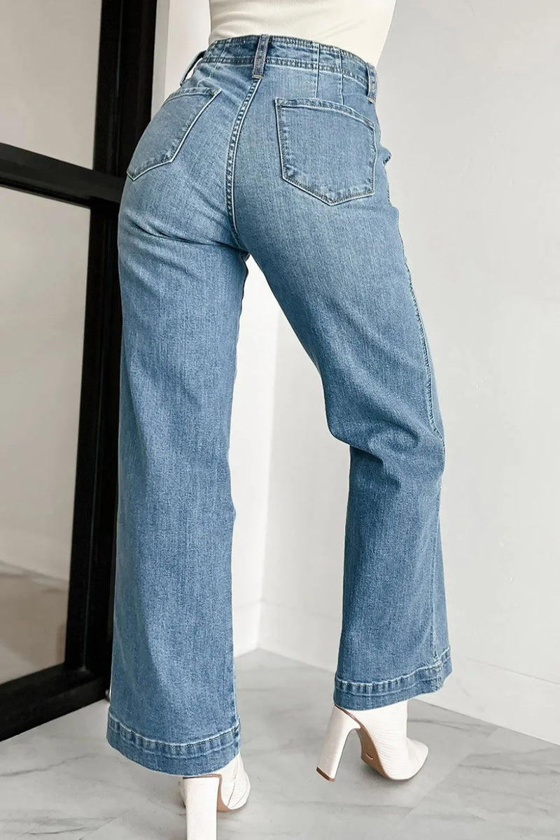 Button Fly High Waist Jeans