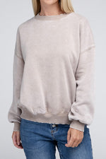 Acid Wash Fleece Oversized Pullover