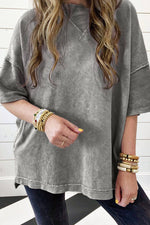 Grey Mineral Washed Oversized Tee