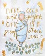 'Every Good and Perfect Gift' in Acrylic Gold Frame 4x6: Girl 3