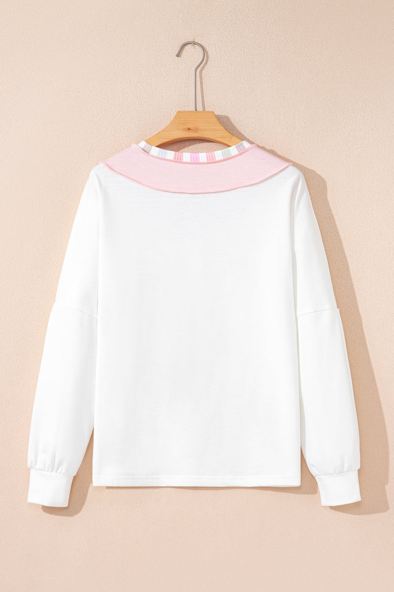 Promise Color Block Loose Long Sleeve Top