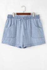 Kimberly Plus Size Drawstring High Waist Denim Shorts