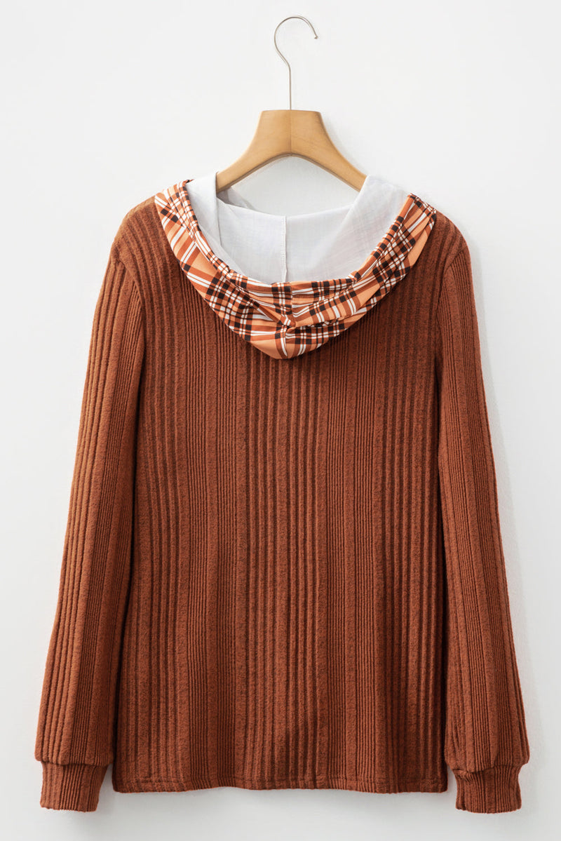 Mya Knit Drawstring Hooded Top