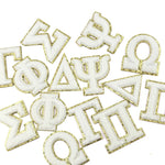 Greek Alphabet Self Adhesive Chenille Patches