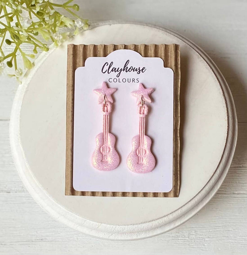 Taylor Swift Inspired Collection | Swiftie Earrings: Pink Guitar