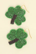 Saint Patrick's Shamrock Beaded Earrings